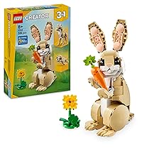 LEGO Creator 3 in 1 Adorabile Coniglio Giocattolo – Idea Regalo di Pasqua per Bambine e Bambini da 8 Anni – Animale che si Trasforma in Lama o in Foca – Pensiero Creativo per i Piccoli – 31162