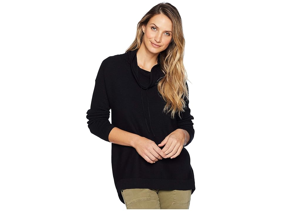 

Elliott Lauren Relaxed Drawstring Funnel Neck Sweater (Black) Women's Sweater