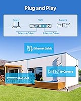 Vista 5 de ZOSI Sistema de cámara PoE de seguridad 4K con audio, NVR H.265+ de 8 canales con disco duro de 2 TB para grabación 247, 8 cámaras IP PoE de 8 MP