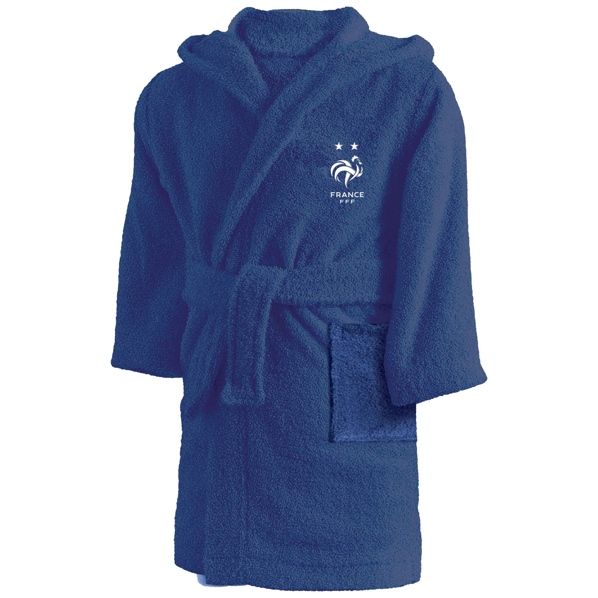 FFF Champions Peignoir Enfant | 100% Coton | OEKO-TEX | Bleu