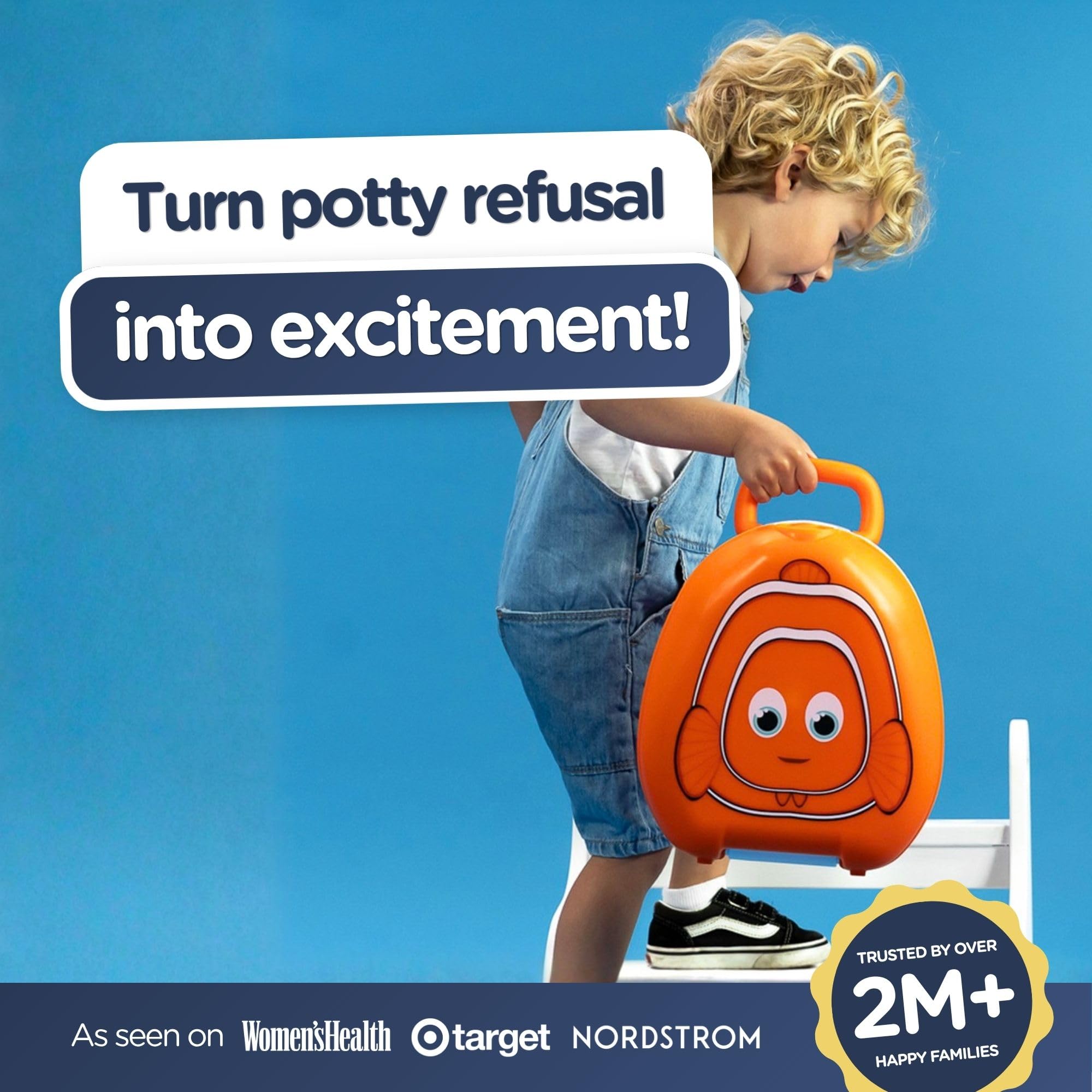 My Carry Potty - Pot de Voyage Poisson Rouge, Meilleur Siège de Toilette Portable pour les Tout-Petits et les Enfants à Emporter Partout