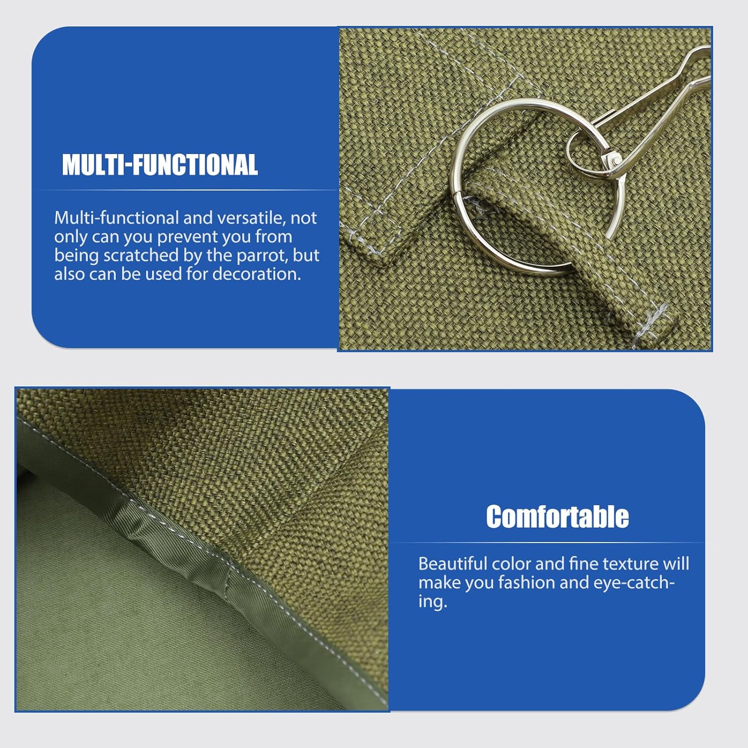 POPETPOP Parrots Training Shoulder Cape: Parrot Anti-Scratch Bird Poop Shoulder Protector with Bell Pendant – Reusable Birds Cotton Shawl Cape for Lovebirds Finches Macaw Parakeets