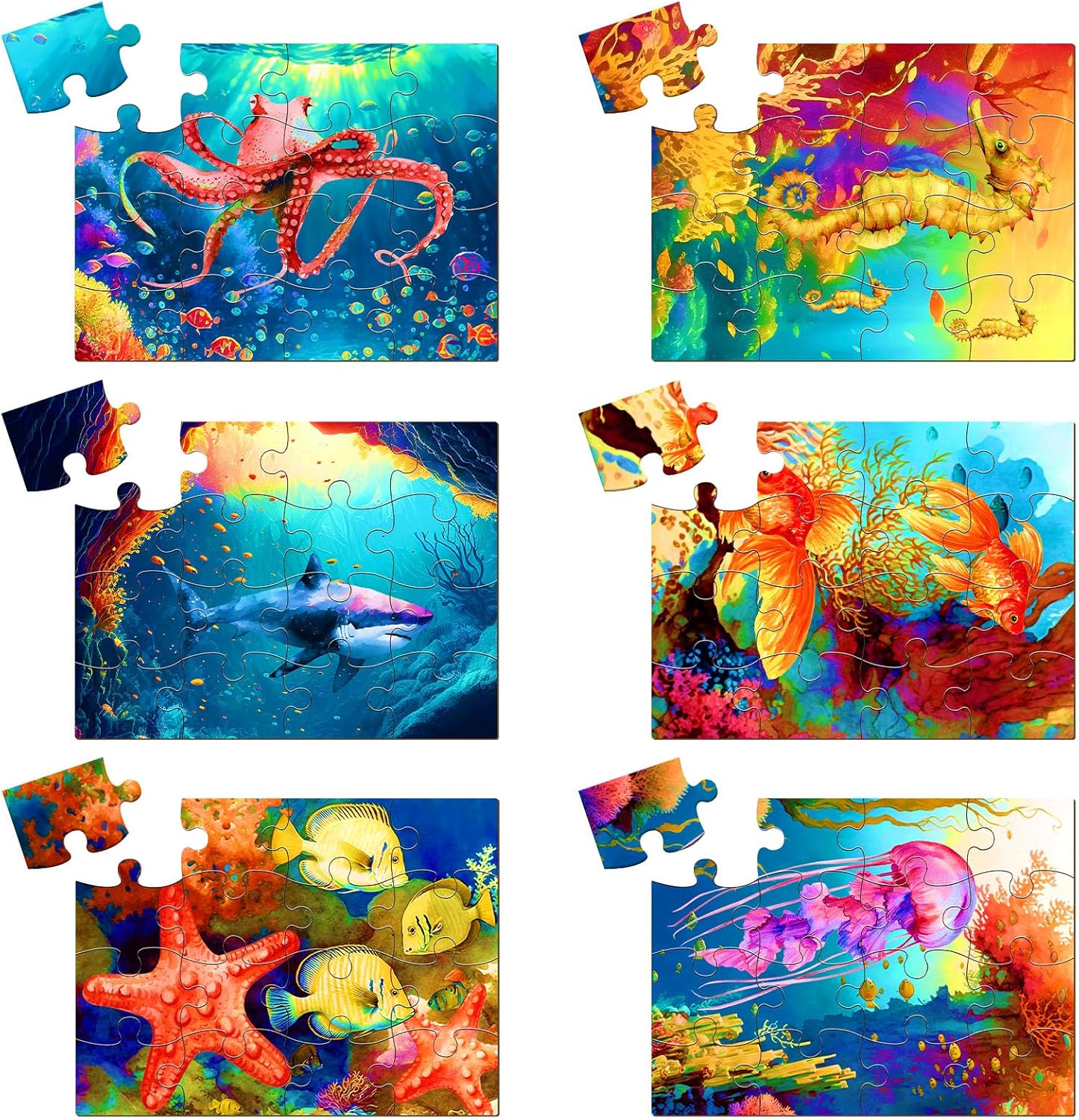 Liliful 6Pack for 16Pcs Each 12.6 x 9.45 Inch Large Piece