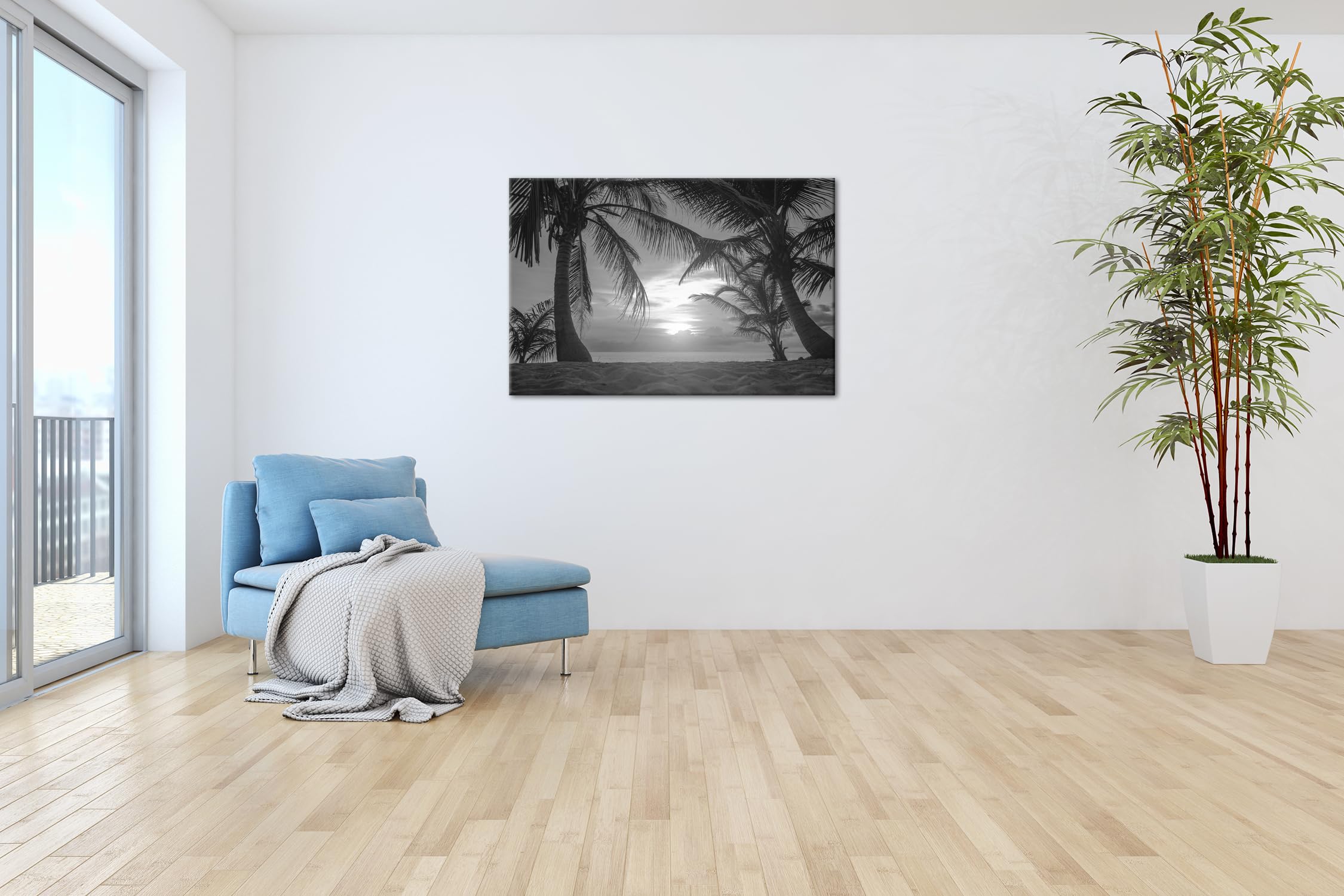 Deyoli Tela Artistica Da Parete 'Molle Al Tramonto' 60x40 Cm, Stampa Su Tela Con Cornice In Legno, Pronta Da Appendere
