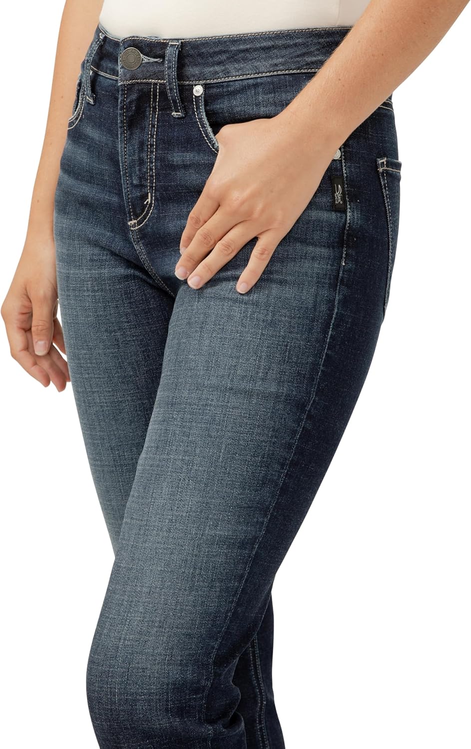 Silver Jeans Co. Womens Avery High Rise Curvy Fit Capri Jeans - Image 4