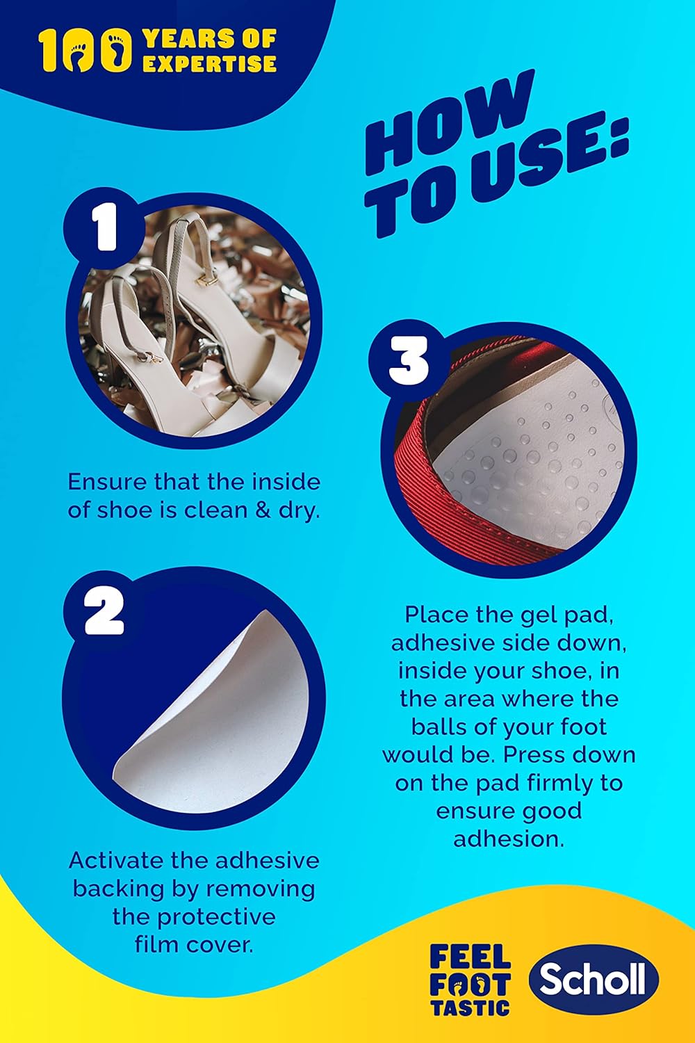 Scholl Party Feet Ball of Foot Gel Cushions with GelActiv technology, Non-slip, Help prevent foot pain - Suitable most shoes including high heels and stilettos. Universal size, 1 pair of cushions 8 81lLU0XYVpL. AC SL1500