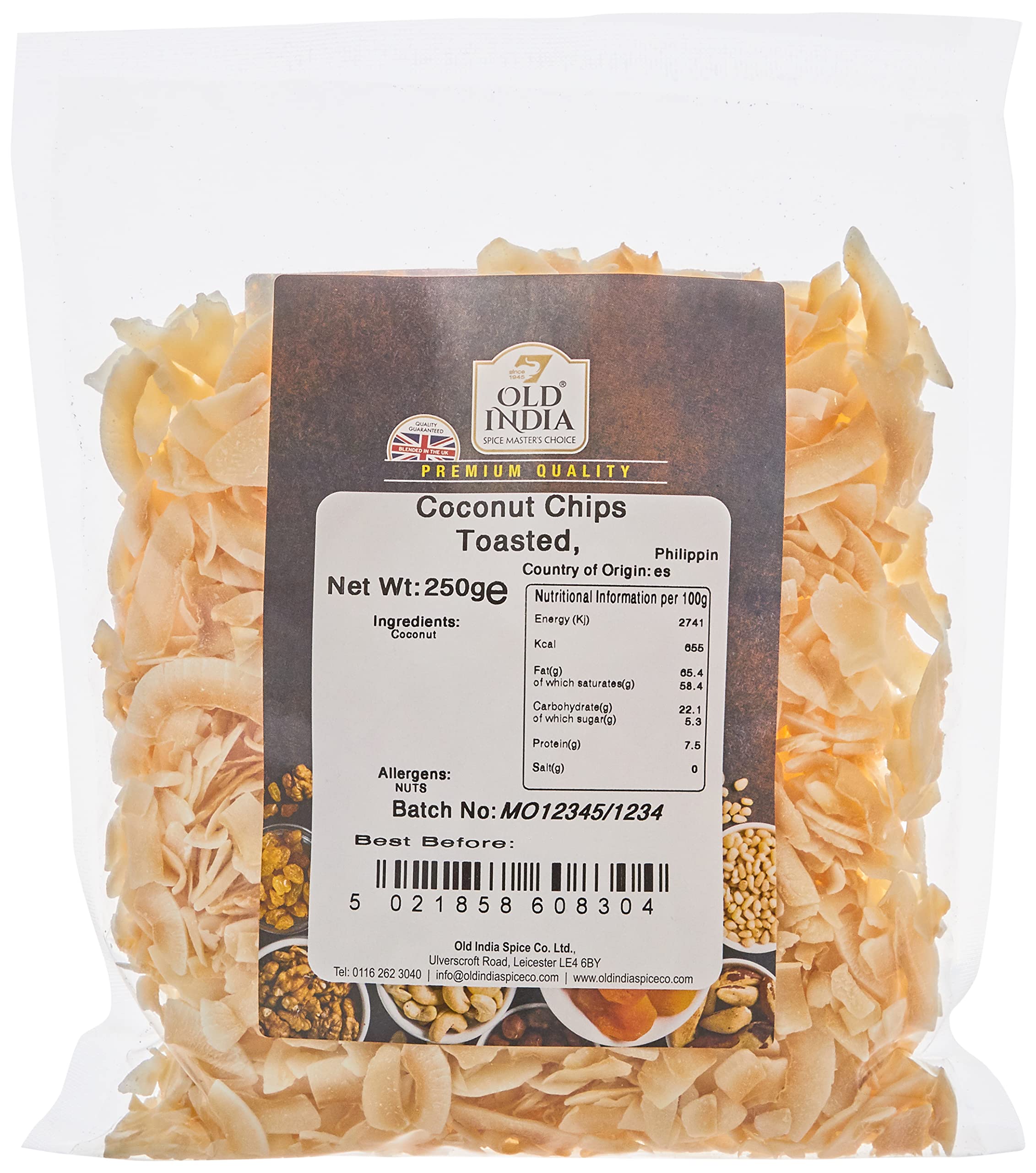 Old India Coconut Chips Toasted 250g