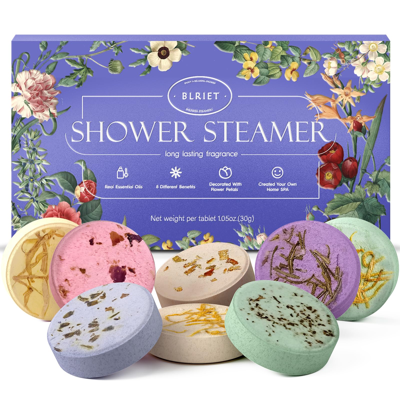 Shower Steamers Aromatherapy Mothers Day Gifts for Women 8 Pack, Shower Bombs Birthday Gift for Mom with Lavender Natural Essential Oils, Self Care