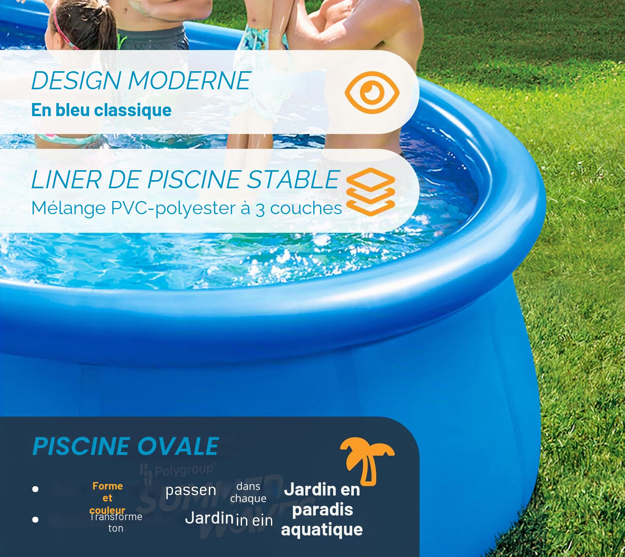 Summer Waves Quick Up Piscine ovale 305 x 549 x 107 cm Bleu Piscine hors sol en plastique