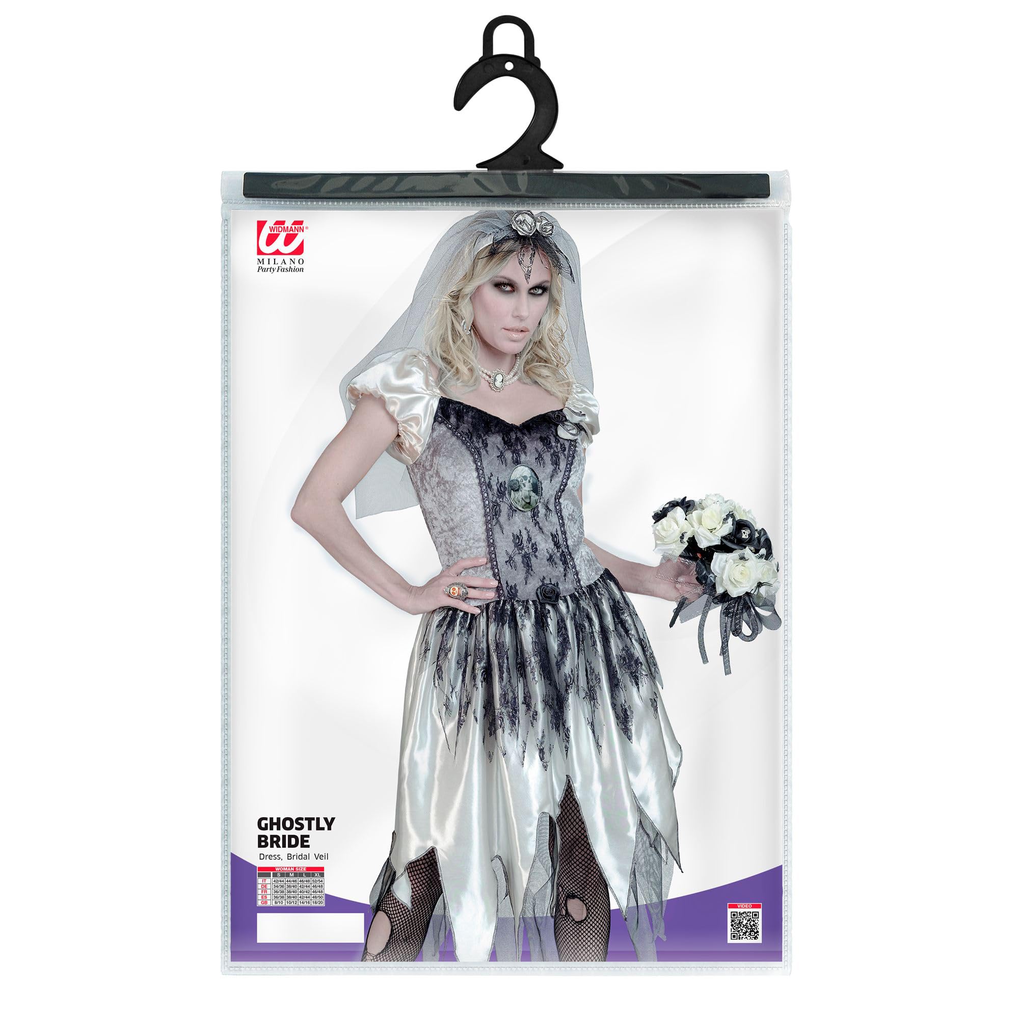 W WIDMANN MILANO Party Fashion - Kostuum spookbruid, jurk, hoed, spook, Halloween, carnaval, themafeest W WIDMANN MILANO Party Fashion - Kostuum spookbruid, jurk, hoed, spook, Halloween, carnaval, themafeest
