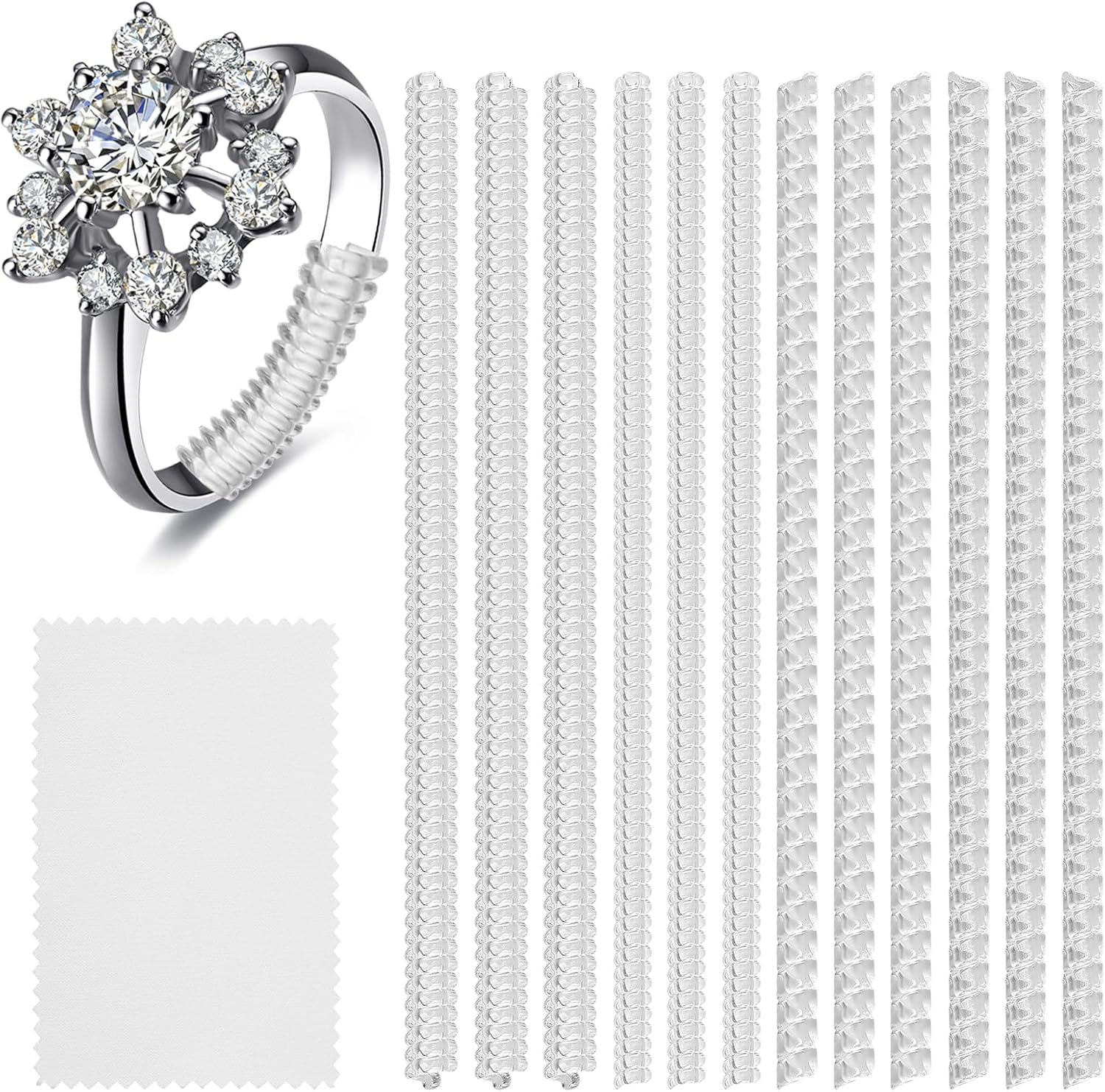 WLLHYF 12 Pack Ring Size Adjuster for Loose Rings Invisible Ring Guard