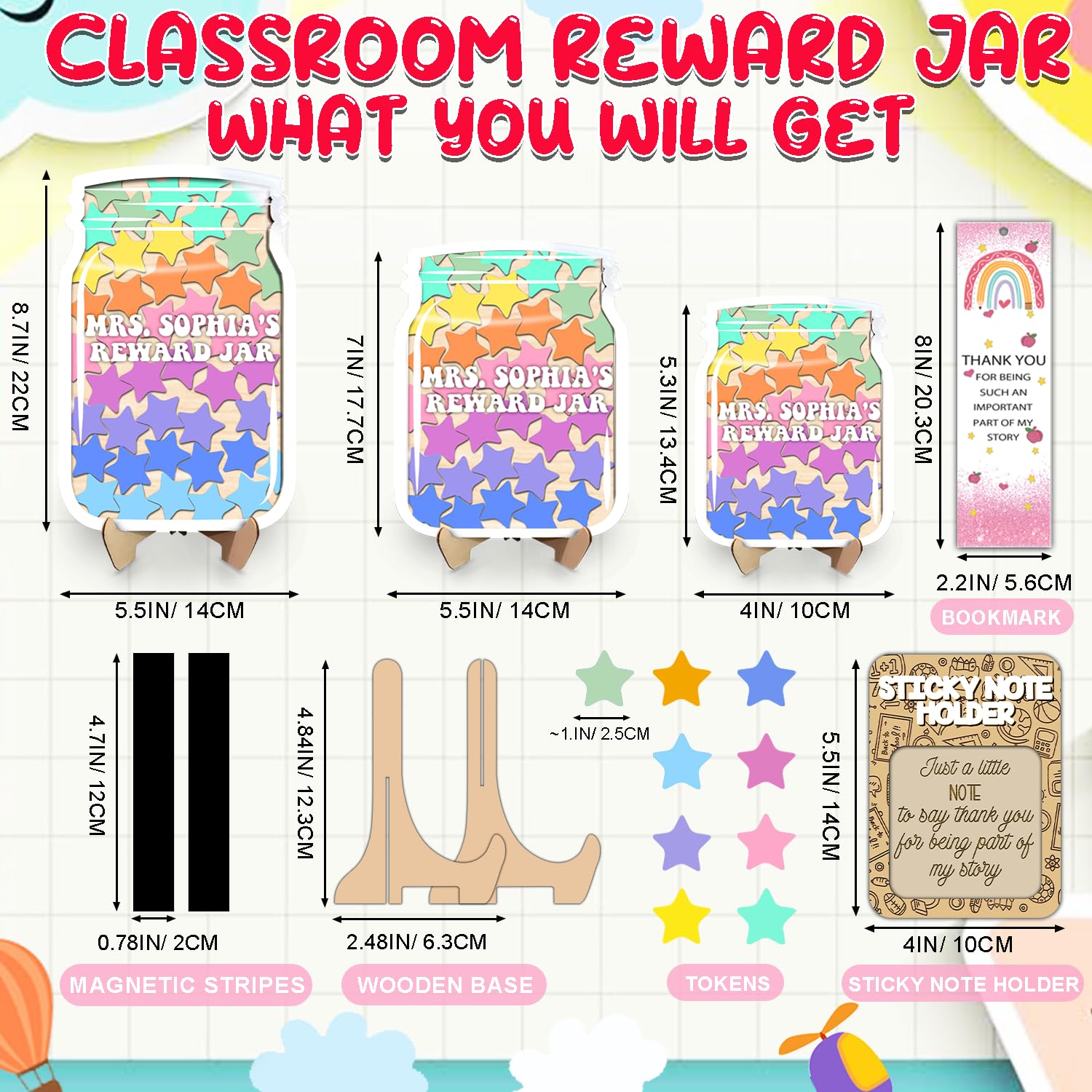 Kids Motivation Jar Ettonsun Magnetic Reward Jar System - Wooden Star ...