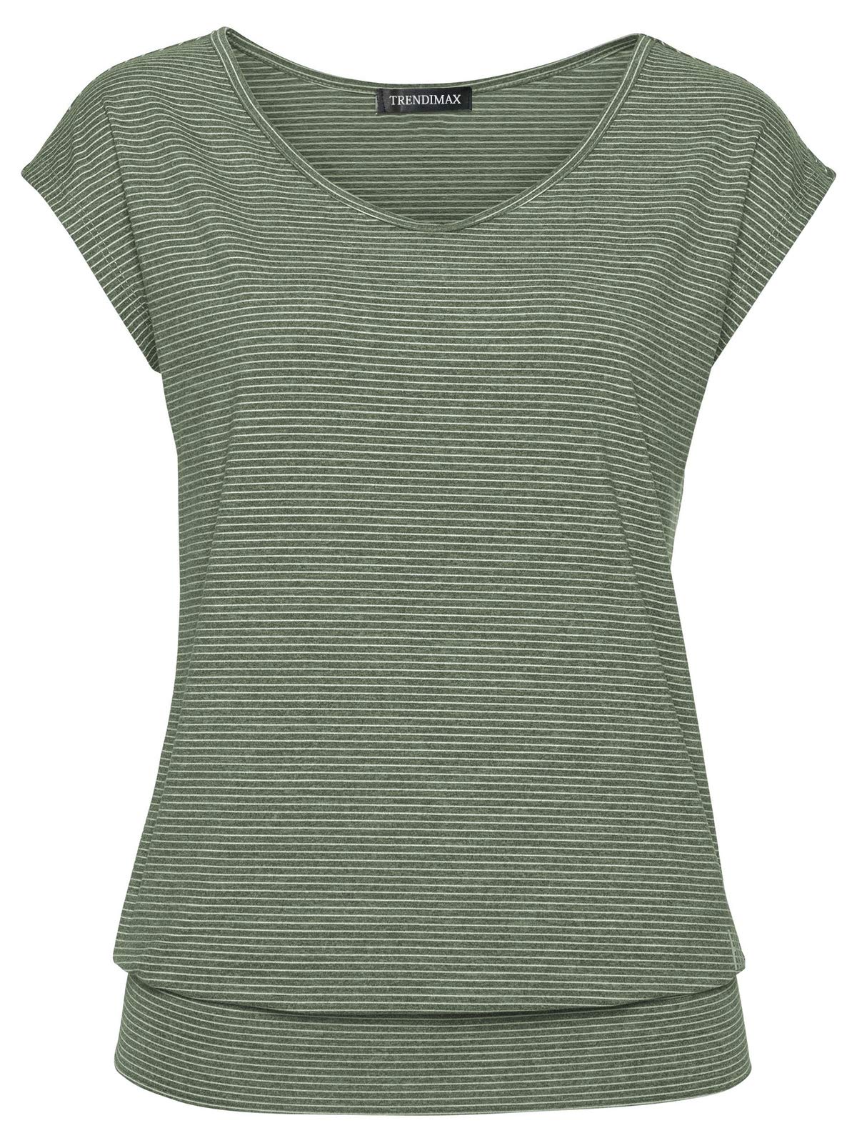 TrendiMax Camiseta a Rayas Mujer Verano Blusas Casual Tops Deporte T-Shirts Camisas