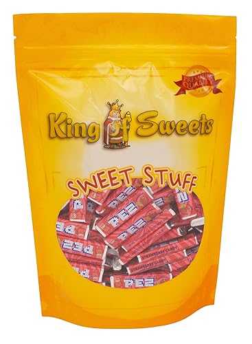 Miniatura 3 de PEZ - Recambios de caramelo con sabor a fresa, XL, 2 libras, envueltos a granel, caramelos prensados individualmente en una bolsa de King Of Sweets