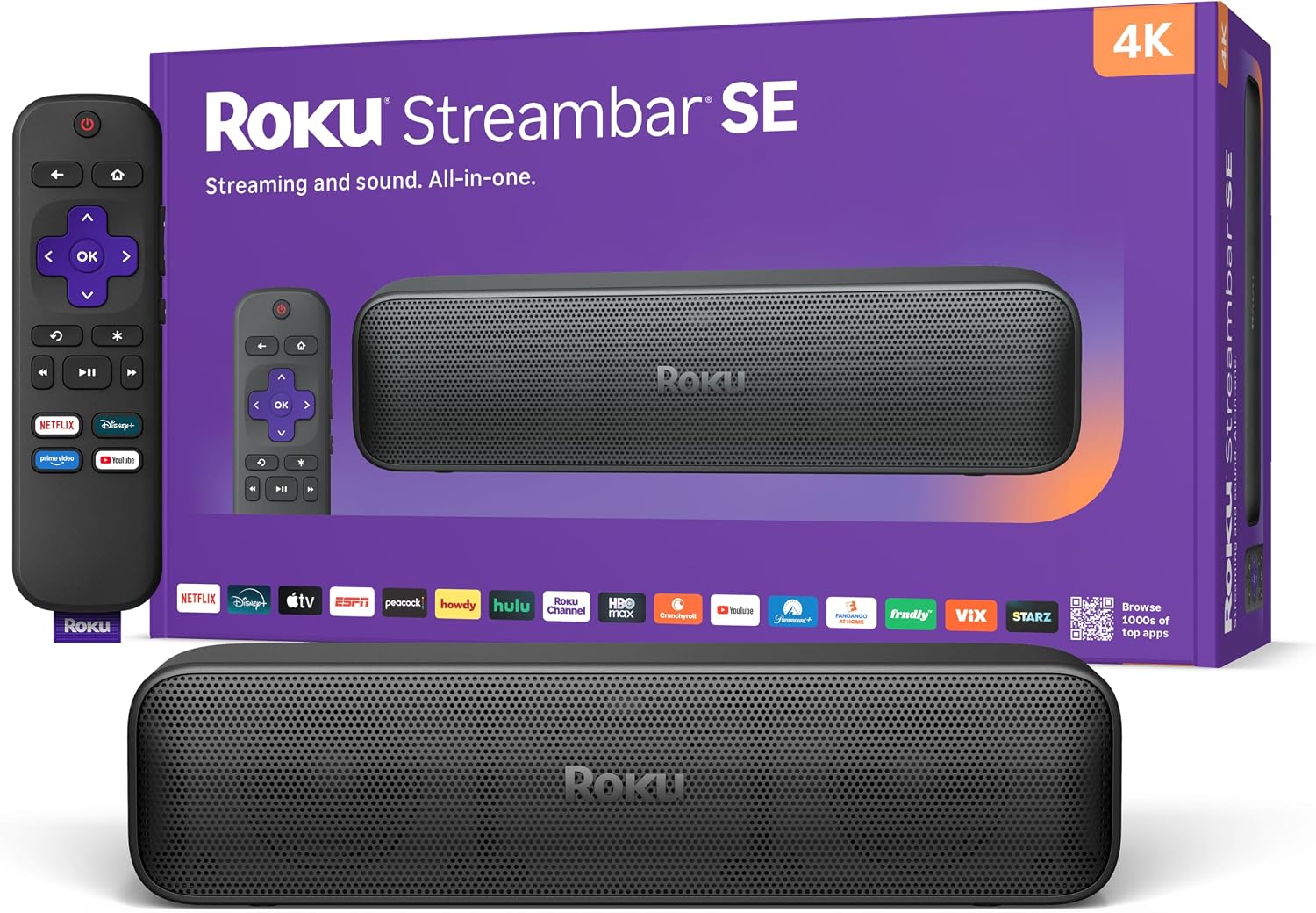 Streambar SE, 4K Soundbar with Built-in Streaming Device | TV Soundbar with Built-in 4K/HD/HDR Streaming & Front Facing Speakers - Included Remote Control