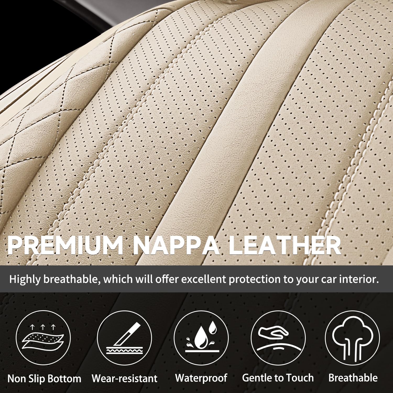 Car Seat Covers for Nissan Altima 2005-2024 2025 Anti-Slip Waterproof Nappa Leather Seat Covers Full Set Breathable Comfortable — view 8