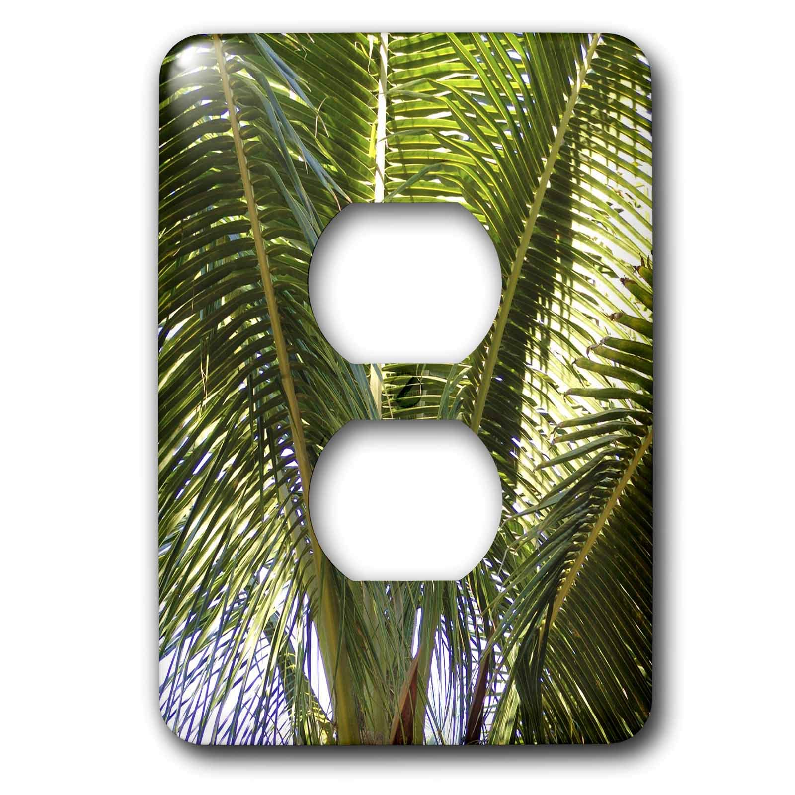 Plaque pour prise palm frounds en breeze 3Drose cache-prise contre les imperfections