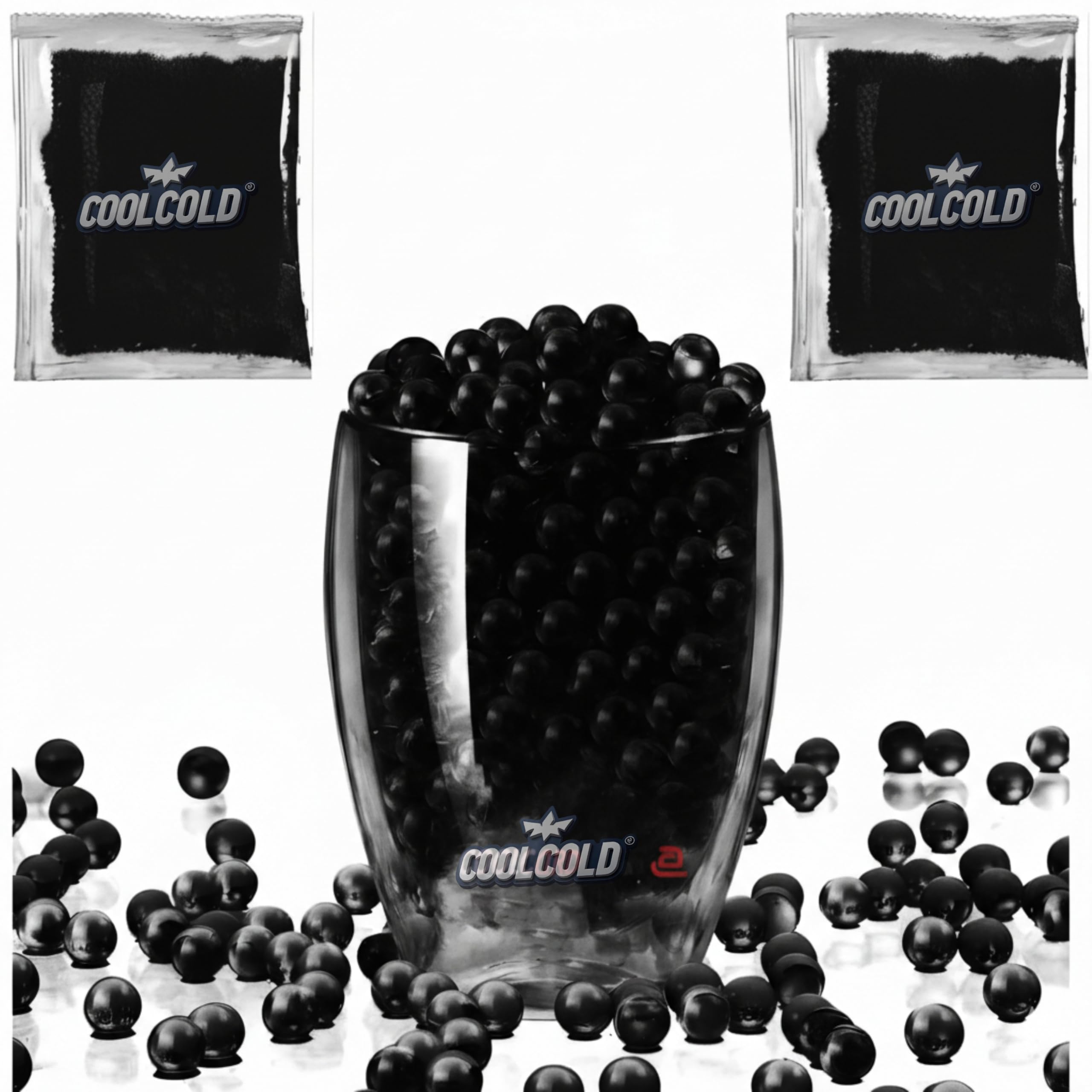 COOLCOLD Gel Blaster Refill Ammo – 20,000 Rounds of 7-8mm Non-Toxic Water Beads for Gel Guns – Safe for Adults 15+ – Transparent Blue Gel Bullets – Pack of 2 – Also Ideal as Home Decor Vase (Black)-image-38