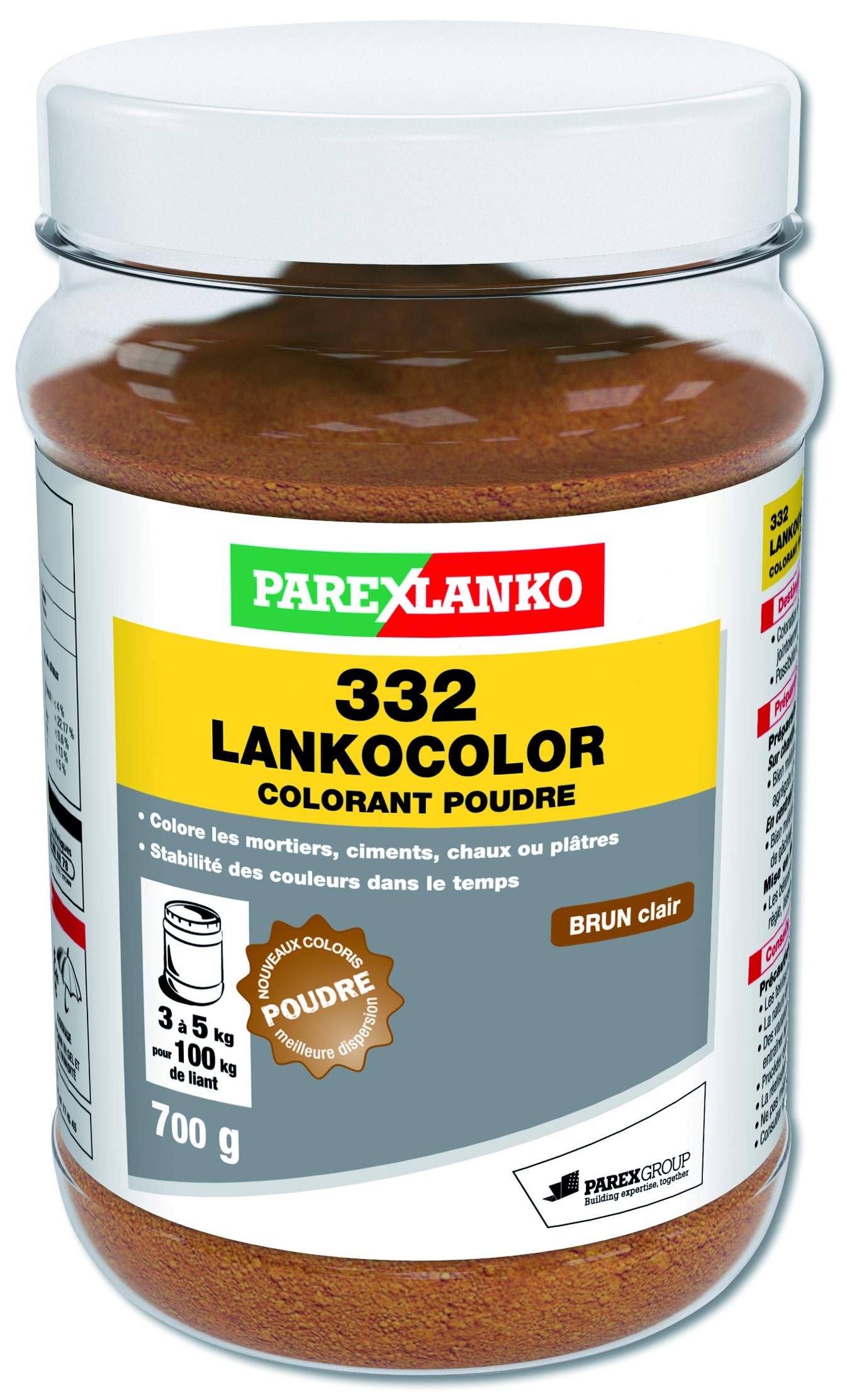 Parexlanko, LankoColor 332 Powder Colour for Mortars, Cement, Lime or Plaster, Light Brown, 700 g