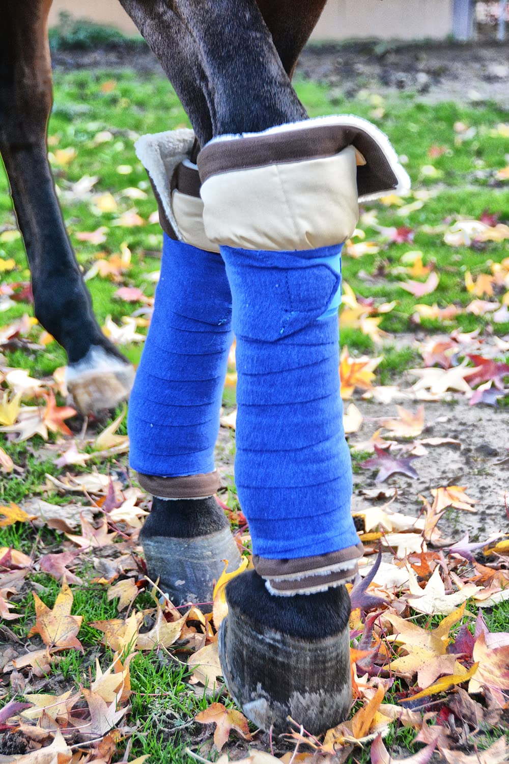 LOVEHORSES Wellness Technology - Bio-Keramik BANDAGIERUNTERLAGEN für Vorder- und Hinterläufe - MEDIUM cm. H 45 x B 63, Blue Navy