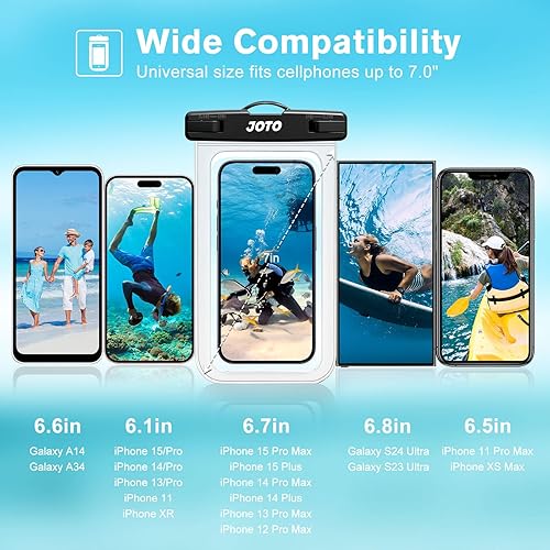 Miniatura 3 de JOTO Funda impermeable universal para iPhone 11, Pro Max Xs Max XR X 8 7 6S Plus SE 2020, Galaxy S20 Ultra S20+ S10 Plus S10e S9 Plus S8Note 10+9,