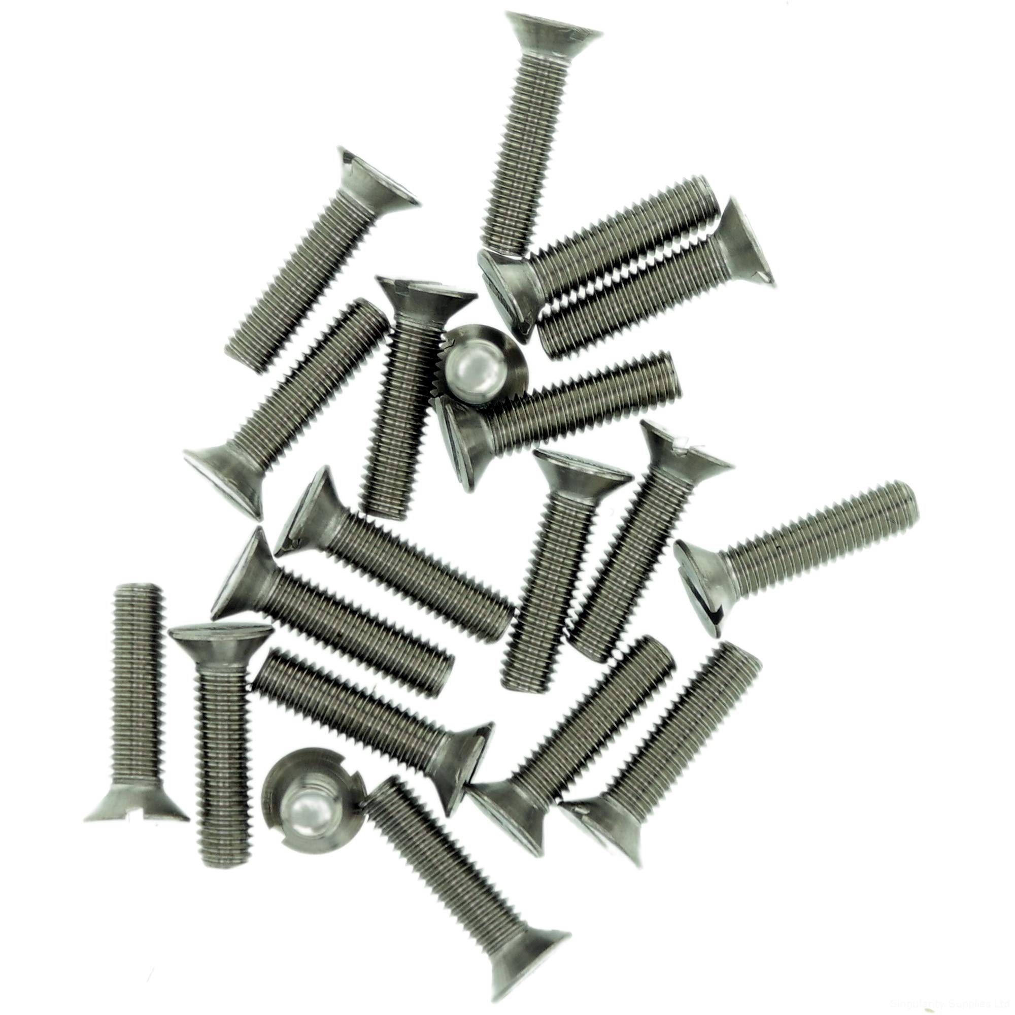Singularity Supplies M1.6 (1.6Mm X 3Mm) Slot Countersunk Machine Screw (Bolt) - Stainless Steel (A2) (Pack Of 20)