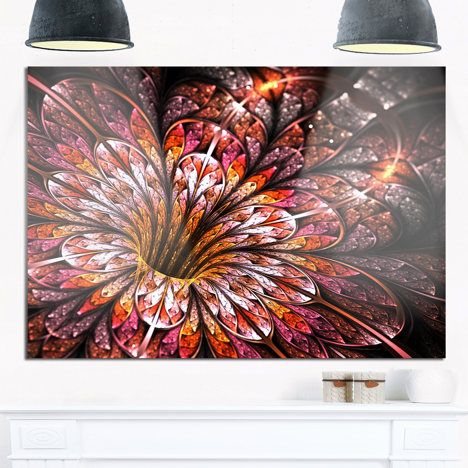 Amazon.com: Designart MT11884-20-12 Glittering Light Red Fractal