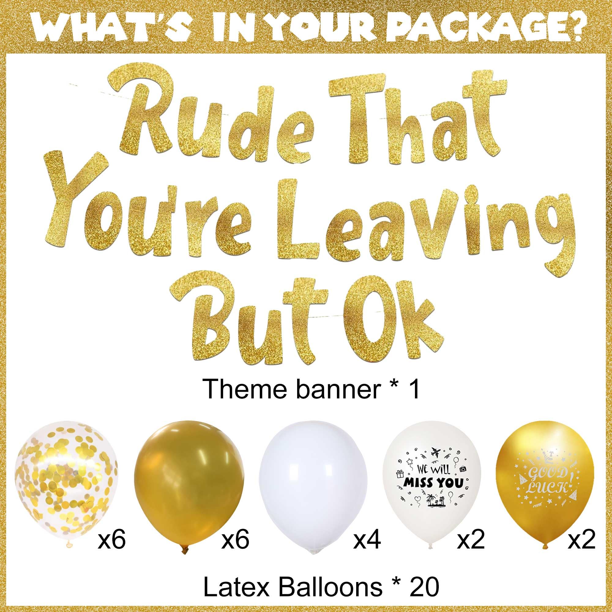 Leaving Party Decorations Balloons Banner - Image 2