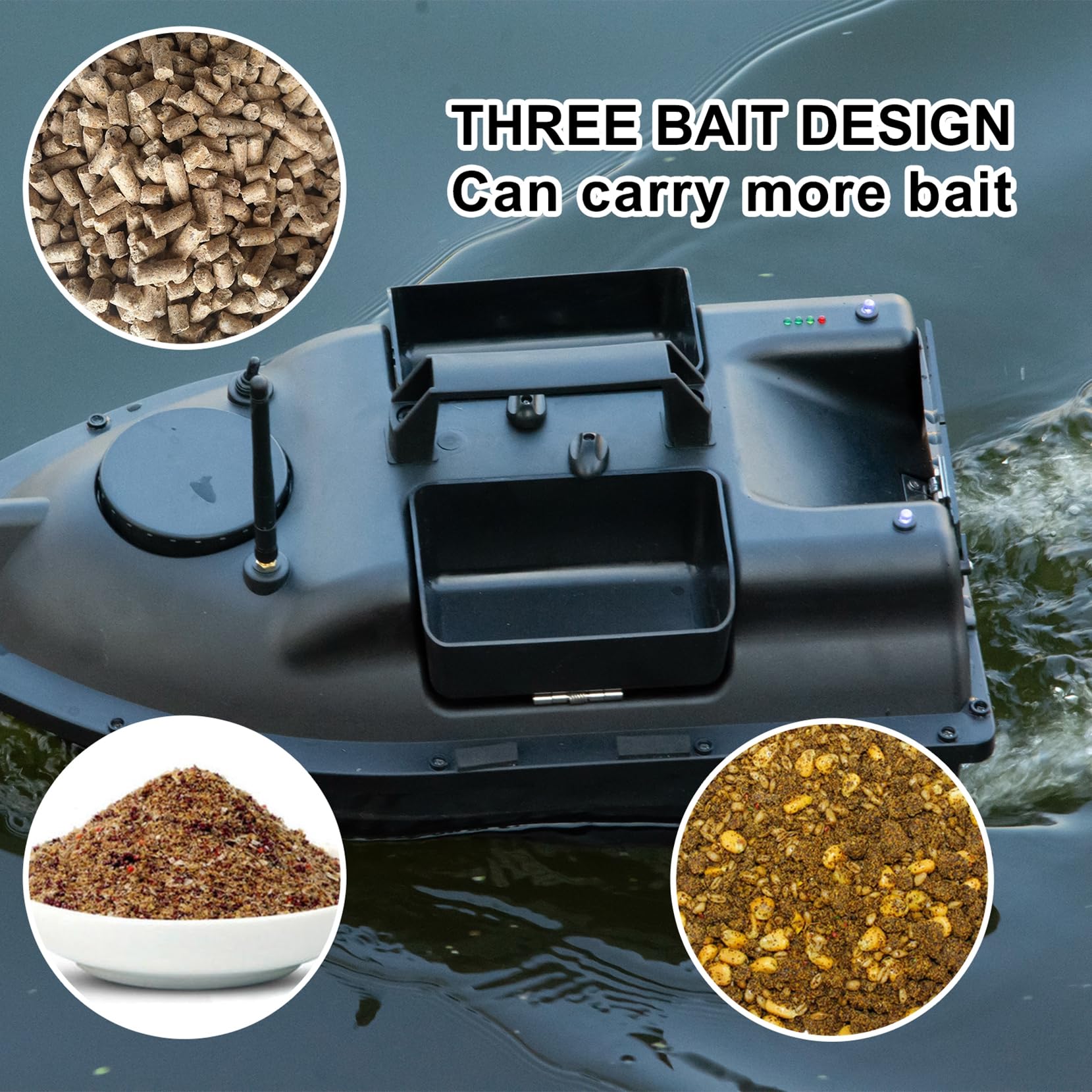 GPS Smart RC Köderboot 2kg Laden Auto Cruise Fernsteuerung 500M Entfernung Angeln Köderboot, 12000mah (S-V010)