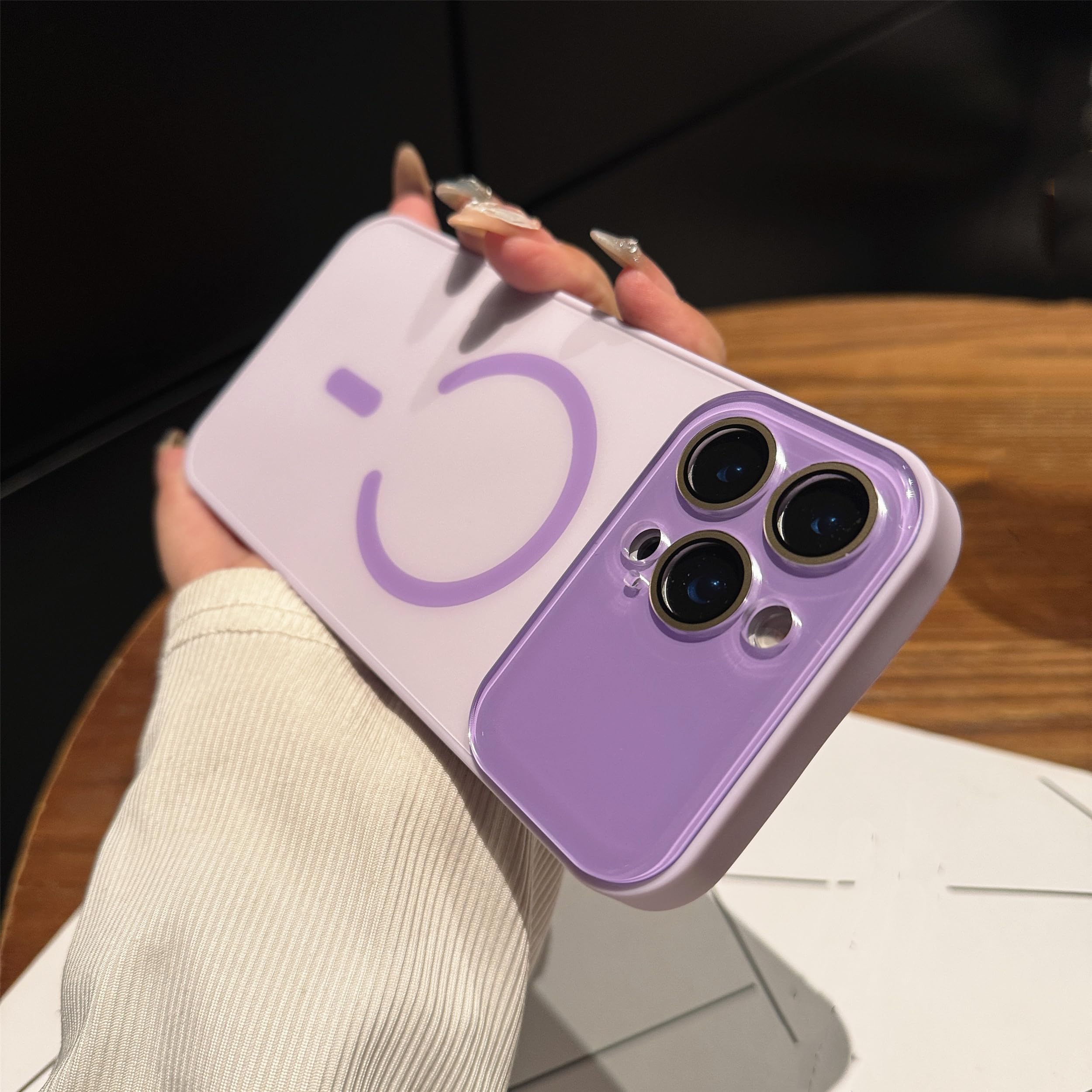 Cover magnetica opaca di lusso in vetro per fotocamera per iPhone 16 Pro (per iPhone 16 Pro/viola)