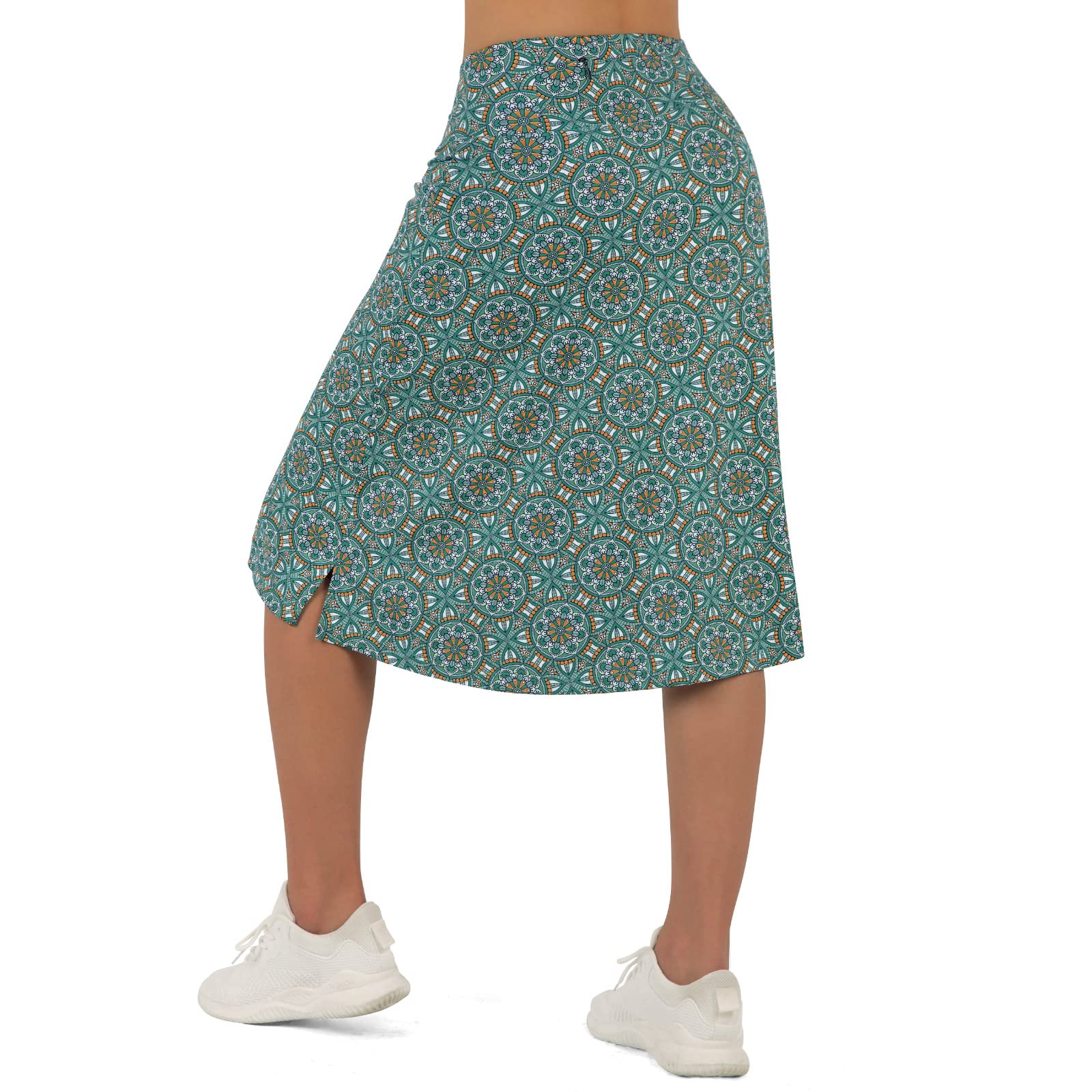 Women's Midi Length Skorts Skirts with 3 Pockets Modest Skirts Women's 24" Knee Length Skort-image-9