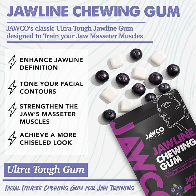 JAWCO Chicle Ultra-Tough Jawline Gum Pack 3 Unidades - Acai, Menta y Chicle miniatura 6
