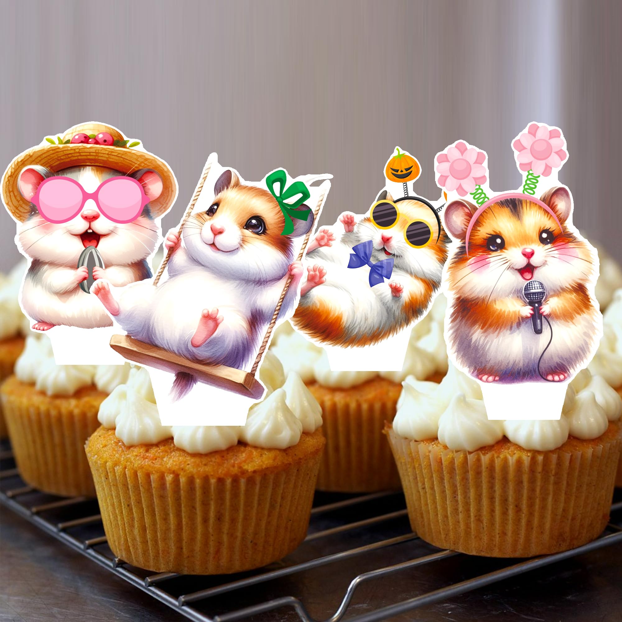 Hamster Cupcake Topper für Hamster Thema Geburtstag Party Dekorationen