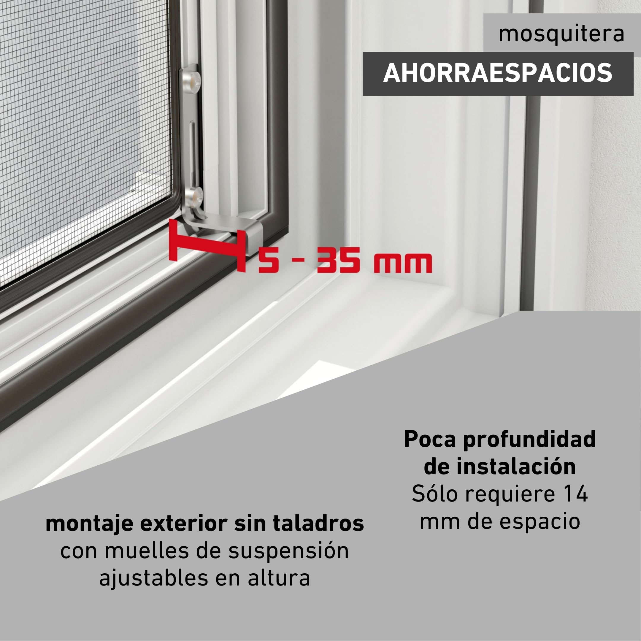 Windhager Tensor Plus, mosquitera Marco de Aluminio para Ventanas 100 cm x 120 cm, Blanco, 03898