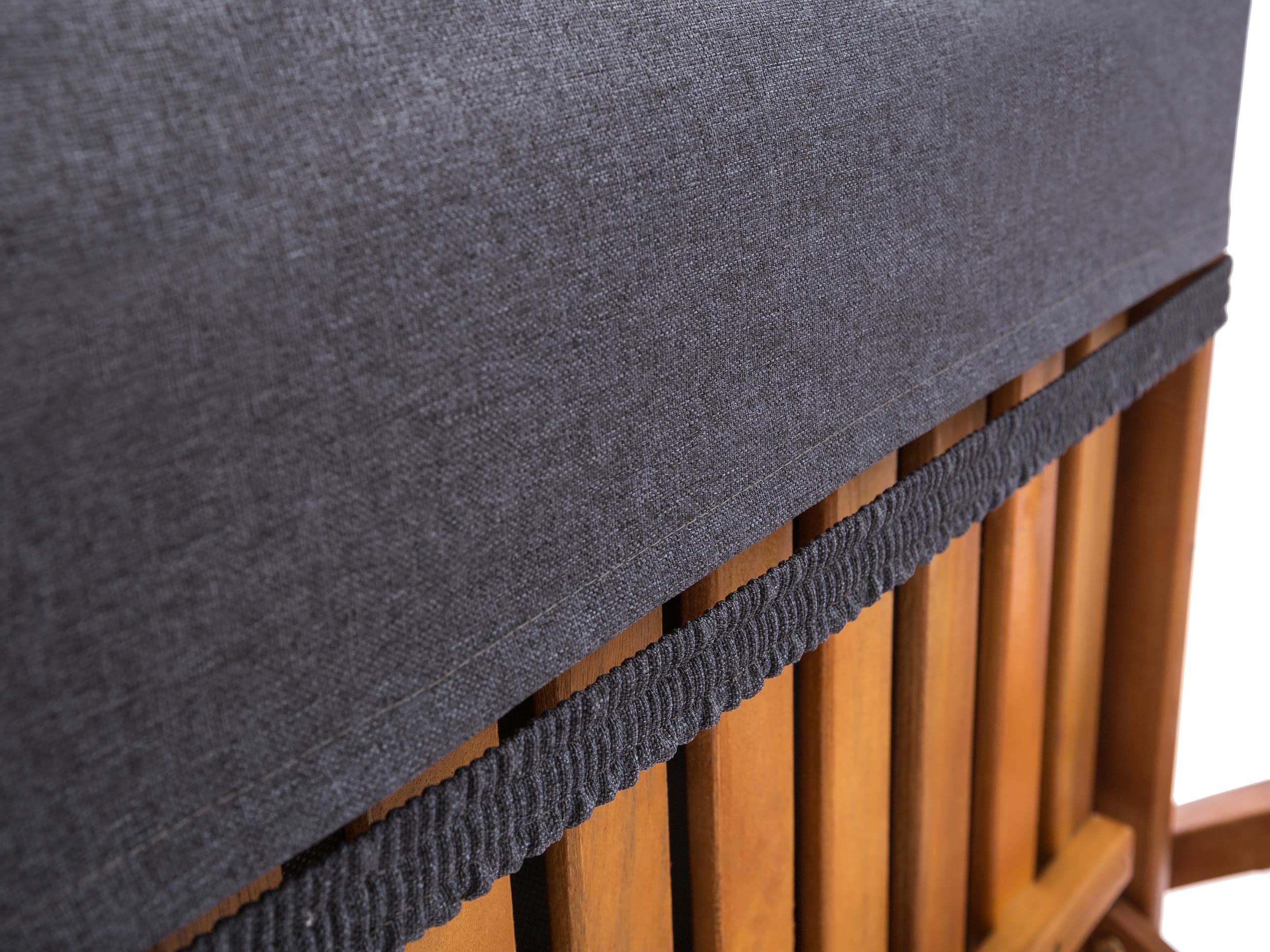 Cojín de Lujo para Tumbona de Jardín en Color Antracita 201x55x8 cm - Confort Premium para Patio y Balcón, Experiencia de Asiento Exterior Placentera y Elegante