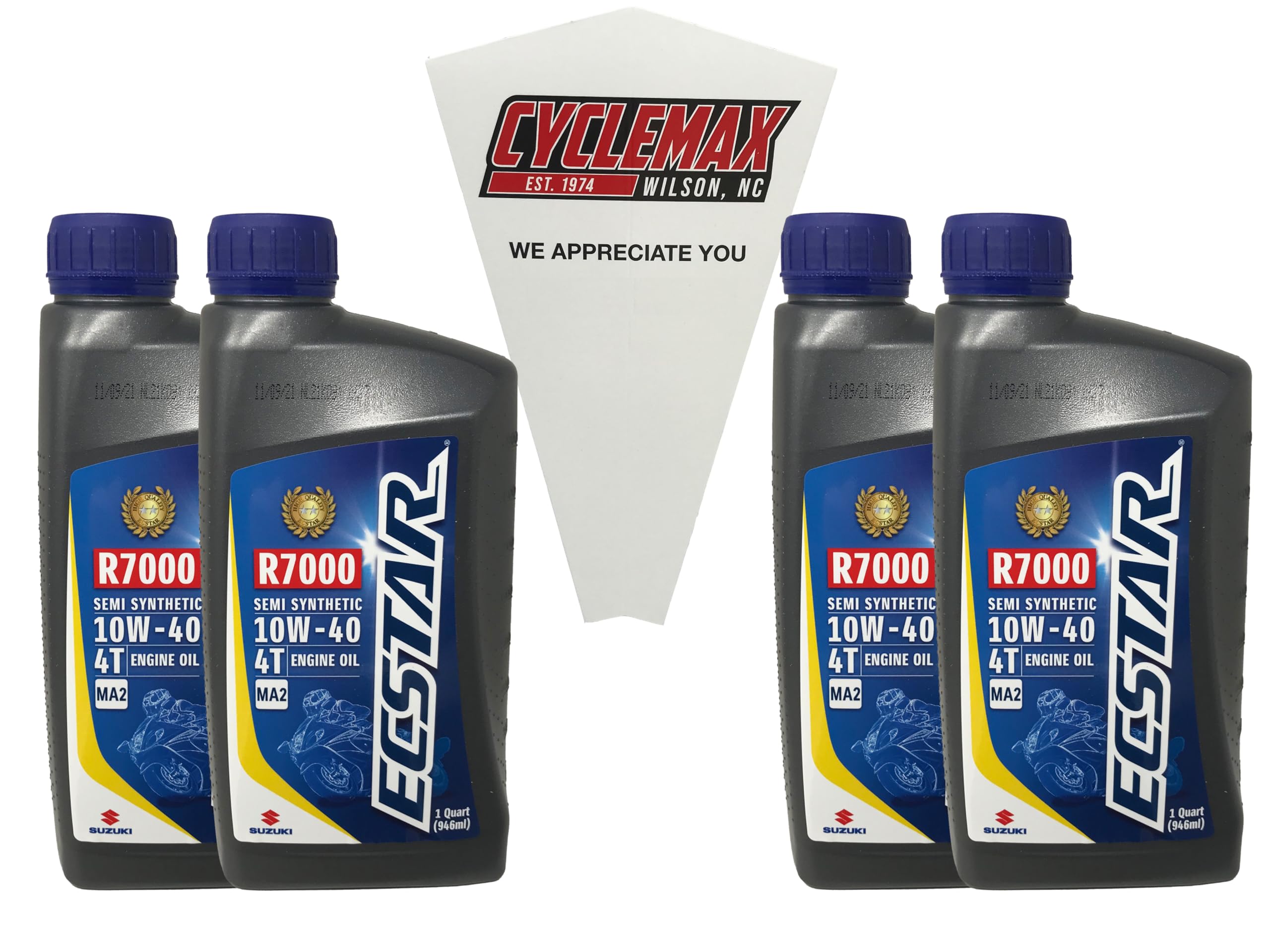 Amazon.com: Cyclemax 4PK of ECSTAR R7000 Semi-Synthetic 10W-40 Oil