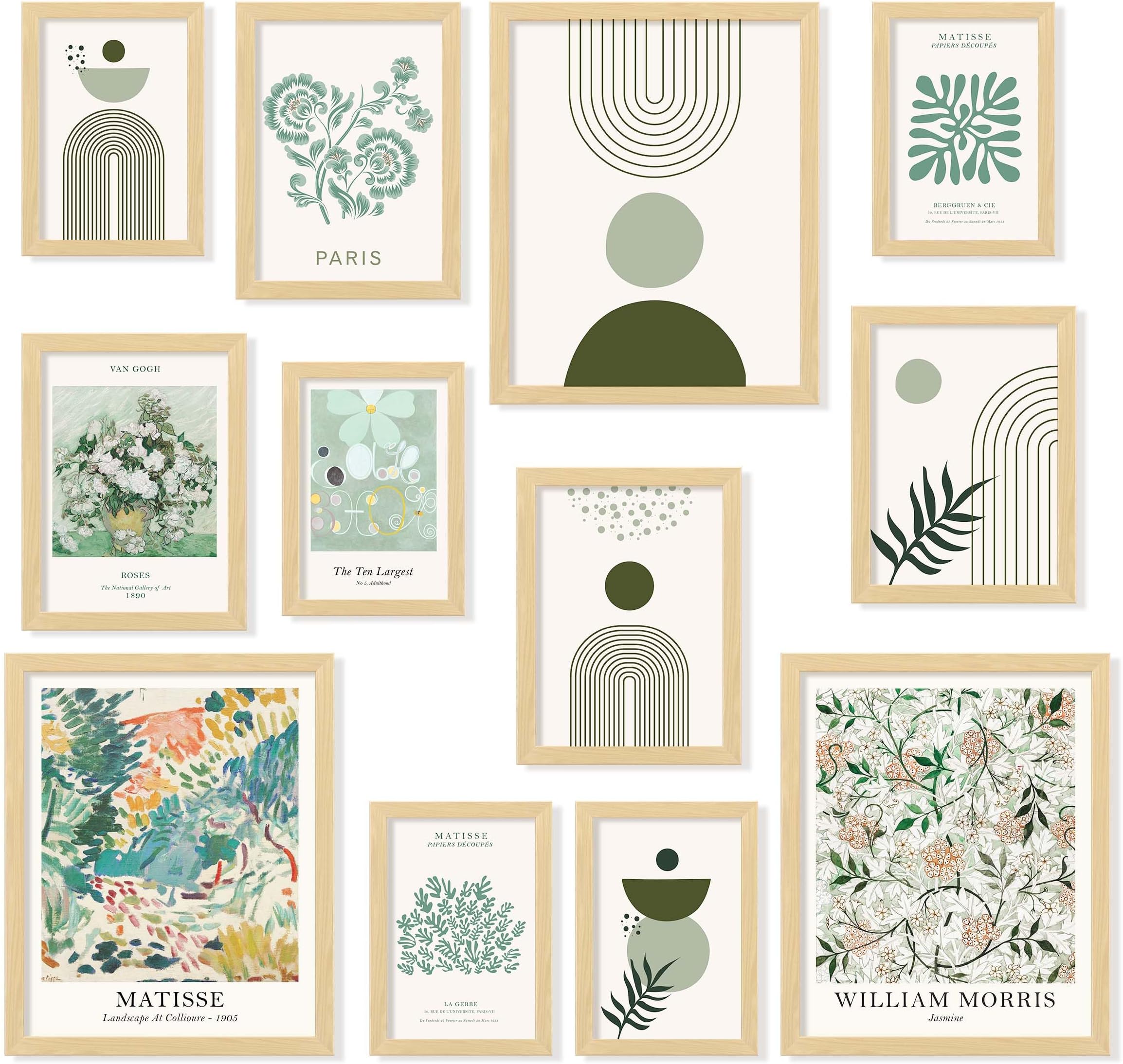 97 Decor Sage Green Room Decor Aesthetic - Sage Green Wall Decor, Sage Matisse Wall Art Prints, Green Posters Wall Collage, Pastel Aesthetic Pictures for Teen Girls Dorm Bedroom (Unframed)