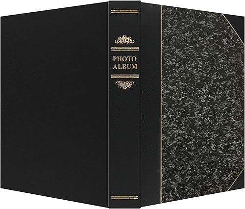 Miniatura 2 de Pioneer Photo Albums LBT-57SM - Álbum de fotos de 50 bolsillos con cubierta de cuero sintético estilo mármol plateado y negro para impresiones de 5