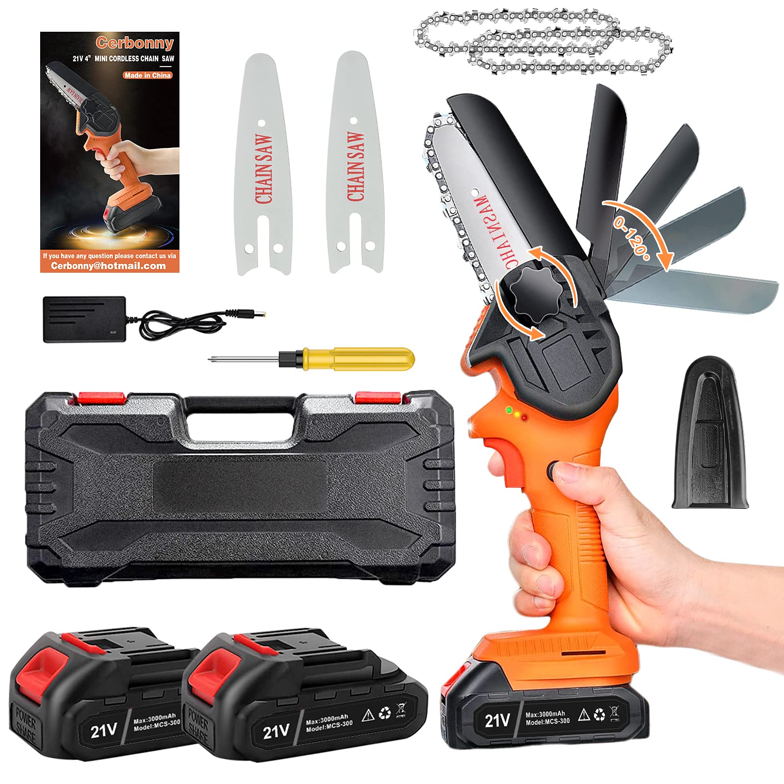 Buy Mini Chainsaw Cordless w/ Battery Indicator, 4 Inch Portable