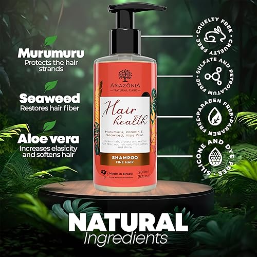 Miniatura 3 de Champú All Natuaral para la salud del cabello para hombres y mujeres, hidratación profunda y nutrición, champú clarificante, con murumuru, vitamina