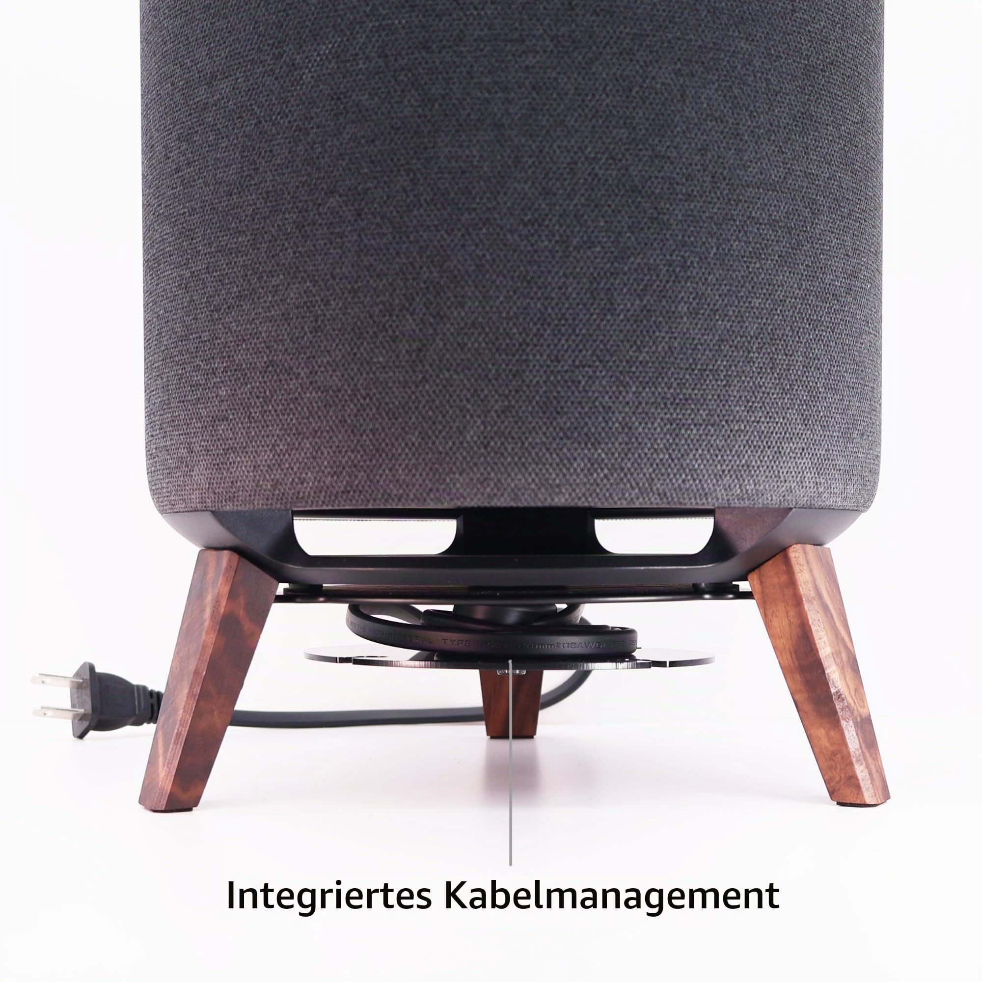 Desktop-Lautsprecherständer für Echo Sub, Echo Studio und Homepod 2. / 1. Generation, Holz-Schreibtischhalterung (Beine aus schwarzem Walnuss)
