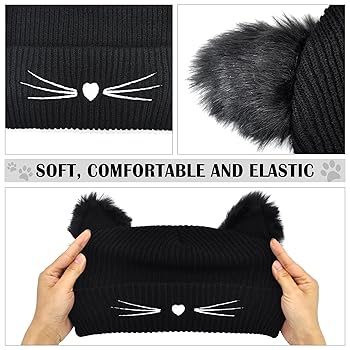 最終値下げandwang Fluffy cat knit hat Knit Hat Pattern, Hats for Cats, Knit Caps, Beanie, Cat Hats