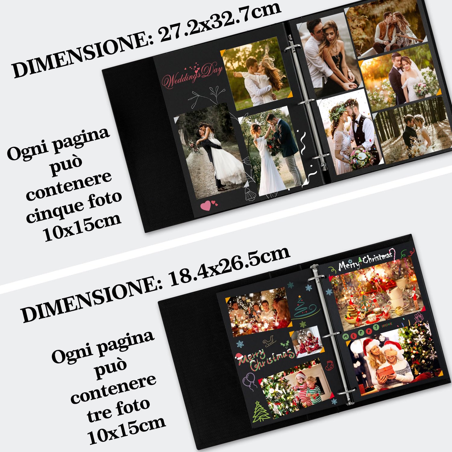 MAJOYLIFE Reastar Album Fotografico Fai Da Te: Copertina In Lino, Pagine Nere, Per Matrimonio E Compleanno