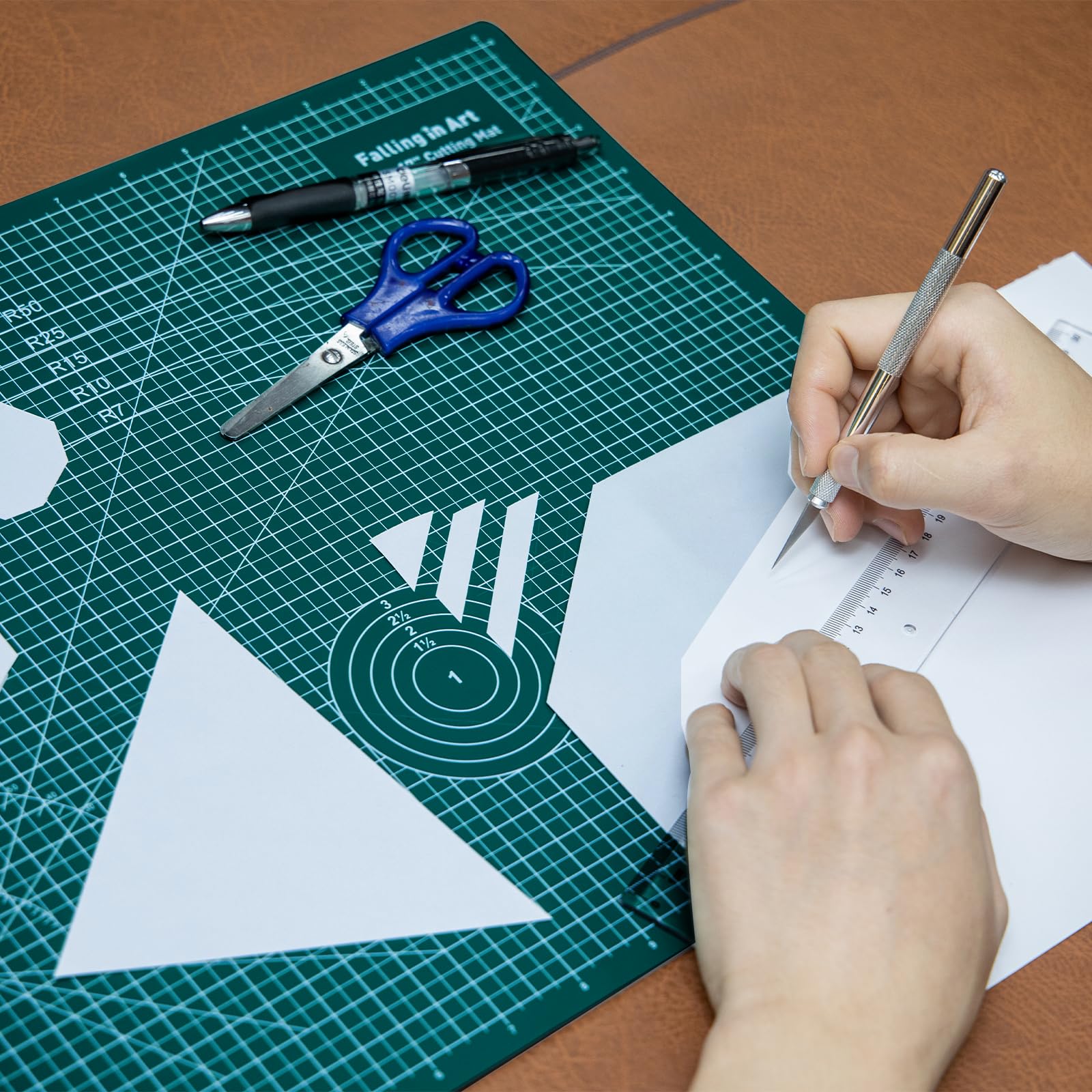 COOZEE Tappetino da taglio autorigenerante, formato A1, 61 x 91 cm, per cucito, double-face, 5 strati, in tessuto, per progetti di artigianato, trapuntatura e cucito, verde