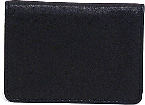 Samsonite Leather Business Card Holder, 4 1/16" x 3" x 1/2", Black