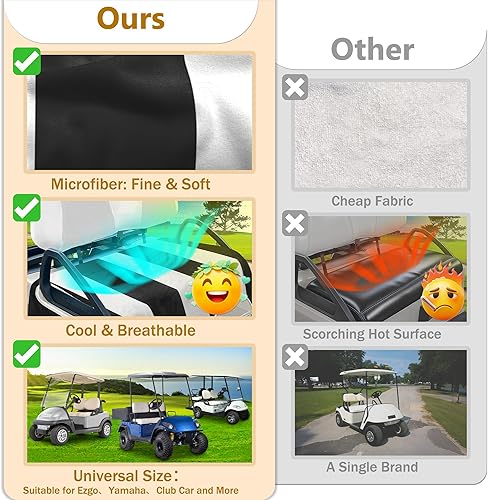 Miniatura 4 de YOKYHOM Fundas de asiento de carrito de golf, manta de toalla de asiento de carrito de golf, duradera y resistente a las manchas, proporciona