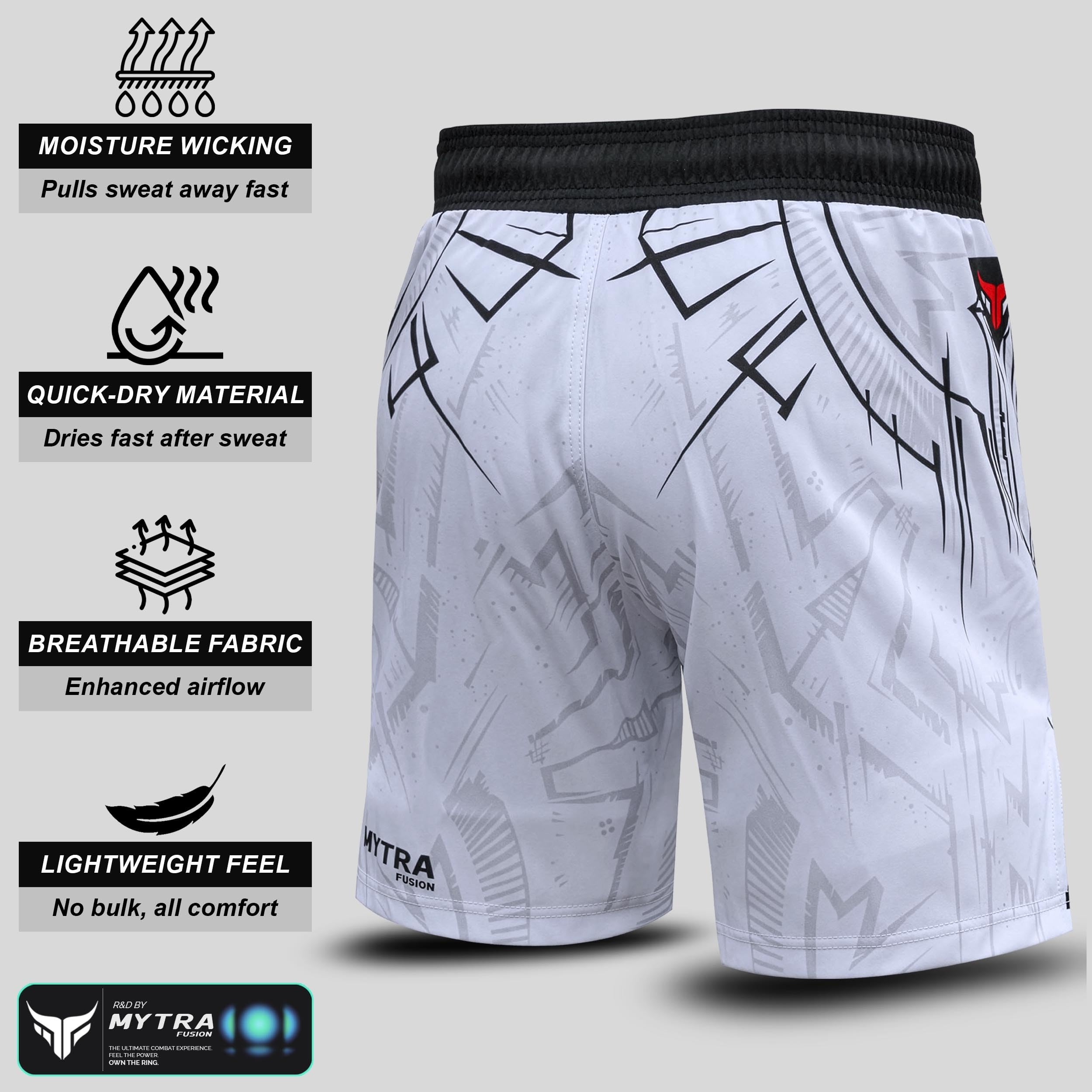 Mytra Fusion MMA Shorts Uomo Pantaloncini Cage Fighting per Bodybuilding, Allenamento Kickboxing Grappling Sport da Combattimento Muay Thai e Arti Marziali