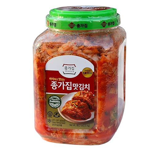 Miniatura 1 de Jongga Mat Kimchi - 88 oz 25 kg Importado de Corea - Certificado Kosher - Kimchi de repollo cortado - Halal - Vegano - Probiótico