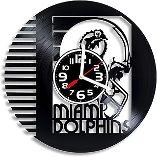 Miami Dolphins vinyl wall clock, Miami Dolphins design gift for any occasion, Christmas, Valentine's Day, Birthday, Holiday, Housewarming Present