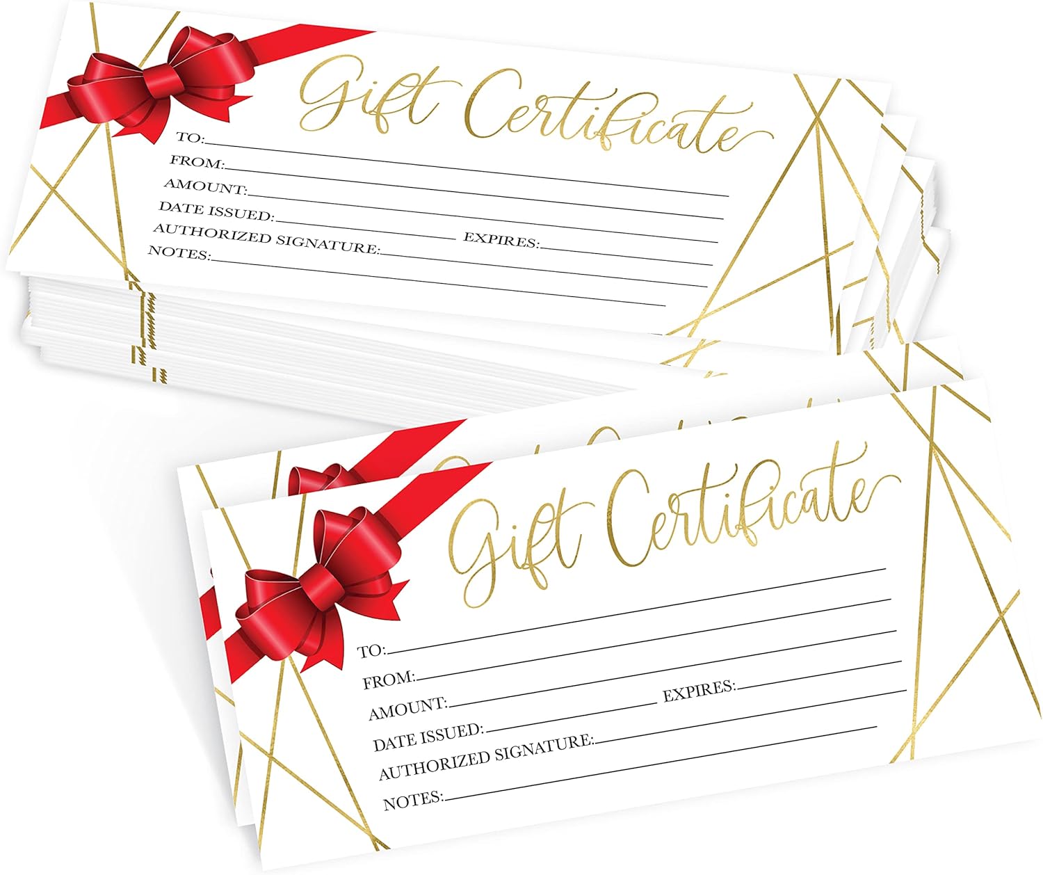 25 Blank Gift Certificates for Business Supplies - Geo Gold Generic Gift Certificates Holiday Gift Cards Blank, Blank Gift Cards for Spa Gift ...